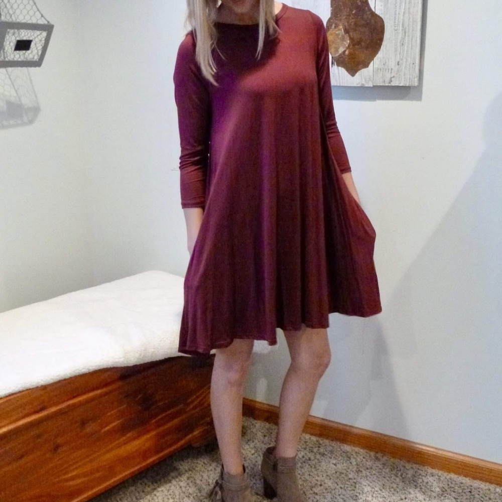 Burgundy dress